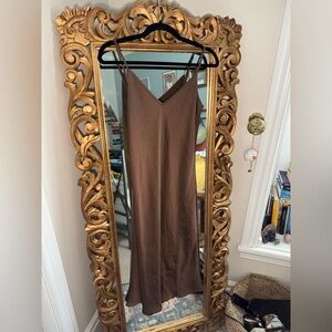Aritzia brown slip dress